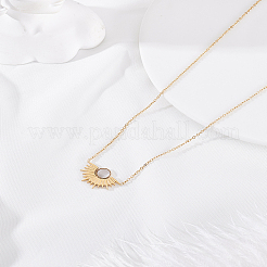 1Pc Sunset Stainless Steel Resin Pendant Necklaces&nbsp;NJEW-LP0009-51