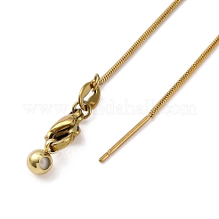 Ion Plaing(IP) 304 Stainless Round Snake Chain Necklaces&nbsp;NJEW-Q003-01G