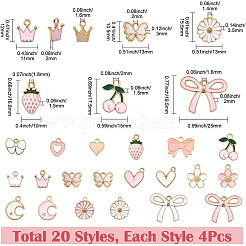 80Pcs 20 Styles Alloy Enamel Pendants&nbsp;ENAM-SC0007-07