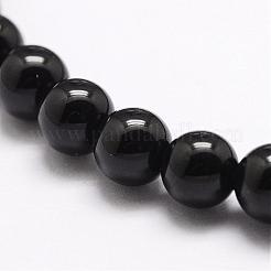 Natural Black Onyx Beads Strands&nbsp;G-A163-05-6mm