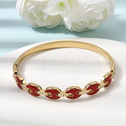 304 Stainless Steel Enamel Hinged Bangles&nbsp;BJEW-B168-01G