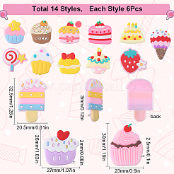 84pcs 14 style PVC Plastic Cabochons&nbsp;KY-SC0001-76