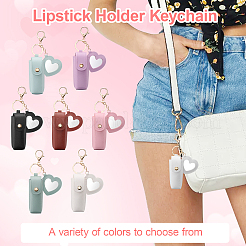 14Pcs 7 Colors PVC Leather Lipstick Keychain Holder&nbsp;KEYC-GO0001-23