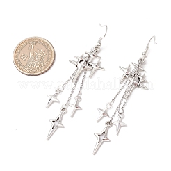 Brass Star Dangle Earrings&nbsp;EJEW-JE06349