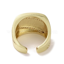 Brass Micro Pave Cubic Zirconia Open Cuff Ring&nbsp;RJEW-K256-52G