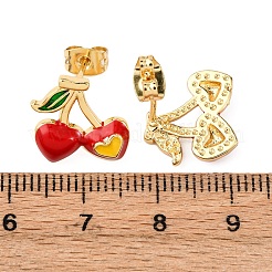 Brass Micro Pave Cubic Zirconia Stud Earrings&nbsp;LS-EJEW-D328-01G-01