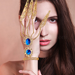 4pcs 2 Colors Acrylic Oval Full Hand Ring Bracelet&nbsp;BJEW-AN0001-23