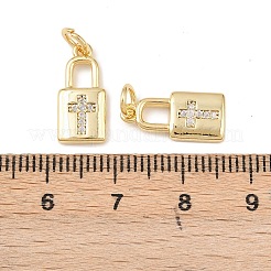 Brass Micro Pave Clear Cubic Zirconia Pendants&nbsp;KK-G544-08G-01