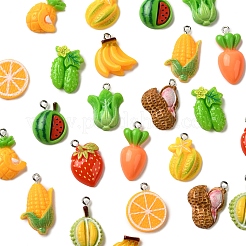 24Pcs 12 Styles Opaque Resin Pendants&nbsp;RESI-FS0002-07
