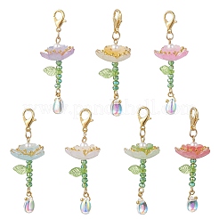 Electroplate Glass & Acrylic Pendant Decorations&nbsp;HJEW-JM04747