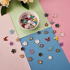 80Pcs 20 Style Alloy Enamel Pendants&nbsp;FIND-SZ0002-31