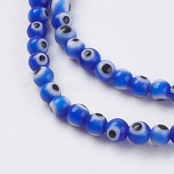 Handmade Evil Eye Lampwork Beads Strands&nbsp;LAMP-J089-B02
