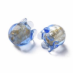 Handmade Gold Foil Lampwork Beads&nbsp;FOIL-T004-04C