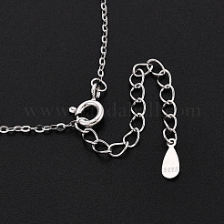 925 Sterling Silver Pave Clear Cubic Zirconia & Crystal Rhinestone Square Pendant Necklaces&nbsp;NJEW-T018-60P