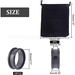 10Pcs Stainless Steel Grooved Finger Ring Settings&nbsp;STAS-UN0039-22D