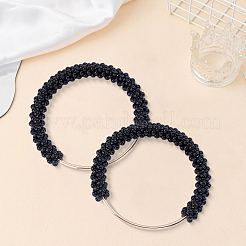 2Pcs Plastic Imitation Pearl Round Beaded Bag Handles&nbsp;FIND-BBC0005-11A