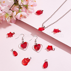 70Pcs 7 Styles Transparent Glass Pendants&nbsp;PALLOY-PH01663