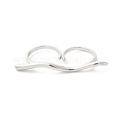 Brass Double Rings&nbsp;RJEW-P098-03P