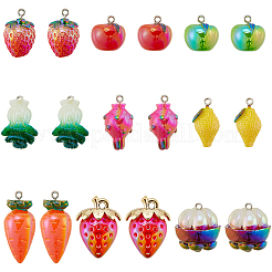 18Pcs 9 Styles AB Color Resin Pendants&nbsp;RESI-SC0006-10