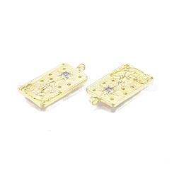 Brass Micro Pave Clear Cubic Zirconia Pendants&nbsp;KK-G432-14G