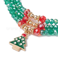 Faceted Glass Beaded Stretch Wrap Bracelets&nbsp;BJEW-TA00515