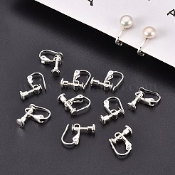 Brass Screw On Clip-on Earring Findings&nbsp;X-KK-L164-02S