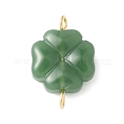 2Pcs 2 Colors Spray Painted Glass Imitation Jade Connector Charms&nbsp;PALLOY-JF03525-02