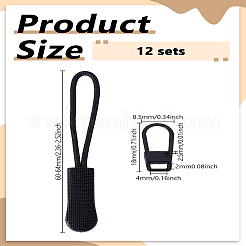 24Pcs 2 Styles Iron Replacement Zipper Sliders & Plastic Zipper Puller Set&nbsp;FIND-LP0003-78