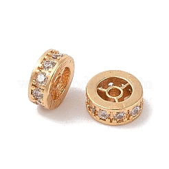 Brass Micro Pave Clear Cubic Zirconia Beads&nbsp;KK-B100-055C-G