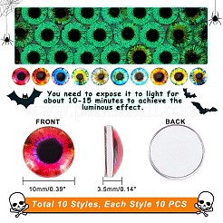 Luminous Eye Printed Glass Cabochons&nbsp;GGLA-PH0001-22B
