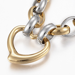 Two Tone 201 Stainless Link Steel Bracelets&nbsp;BJEW-F292-06GP
