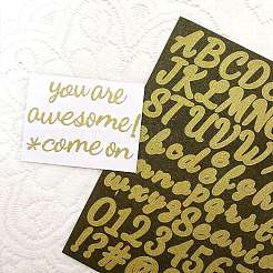 Alphabet & Number Paper Waterproof Stickers&nbsp;LETT-PW0002-44A