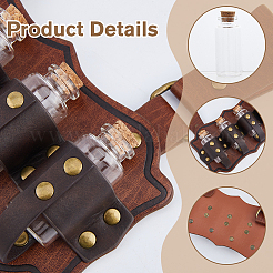 PU Leather Bag with 4Pcs Cork Glass Bottles&nbsp;FIND-WH0366-420A