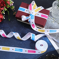 School Season Theme Polyester Printed Grosgrain Ribbon&nbsp;OCOR-WH20006-20A