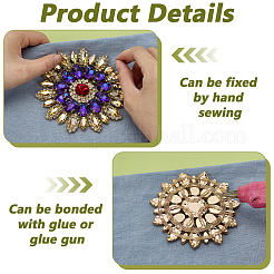 2Pcs Alloy Glass Rhinestone Cabochons&nbsp;FIND-FG0004-83G