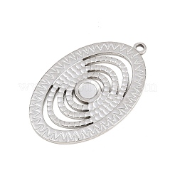304 Stainless Steel Pendant Cabochon Settings&nbsp;STAS-L313-07P