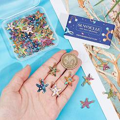 60Pcs 10 Colors Printed Alloy Connector Charms&nbsp;FIND-SC0009-61