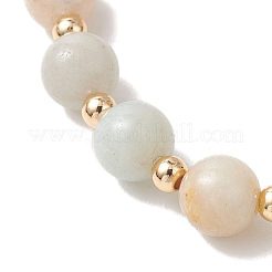 Natural Flower Amazonite & Synthetic Turquoise Stretch Bracelets&nbsp;BJEW-JB13474