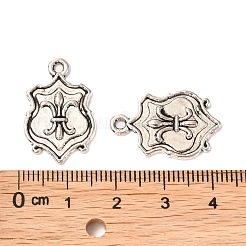 Tibetan Style Alloy Shield Carved Fleur De Lis Pendants&nbsp;EAAA056Y-NF
