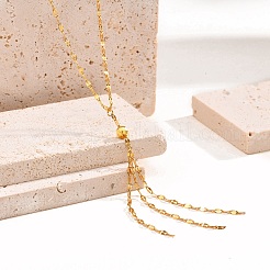 Stainless Steel Tassel Dapped Chain Necklaces&nbsp;PW-WG269F5-01