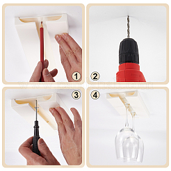 3 Bags ABS Plastic Upside Down Wall Mounted Wine Rack&nbsp;AJEW-WA0004-86A