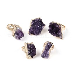 Natural Amethyst Finger Rings&nbsp;RJEW-N053-01G