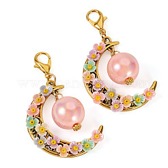 2Pcs Acrylic & Resin Imitation Pearl & Alloy Pendant Decorations&nbsp;HJEW-TAC0116