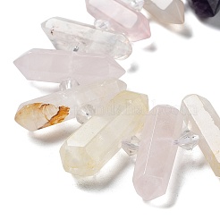 Natural Rose Quartz & Quartz Crystal & Tiger Eye & Labradorite & Black Agate & Red Jasper Beads Strands&nbsp;G-H247-06B