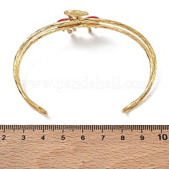304 Stainless Steel Enamel Red Cherry Open Cuff Bangles for Women&nbsp;SA-CBA0444-02G