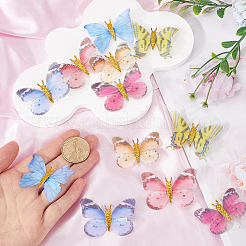 18Pcs 6 Styles Cloth Butterfly Alligator Hair Clip&nbsp;OHAR-GF0001-39