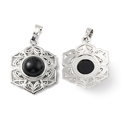 Natural Obsidian Pendants&nbsp;X-G-P498-02P-02