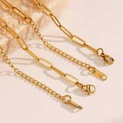 Stainless Steel Paperclip Chains Necklaces for Women&nbsp;PW-WG32A9D-01