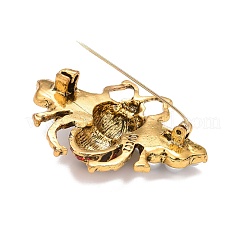 Bee Enamel Pin with Rhinestone & Resin Pearl&nbsp;JEWB-A004-26AG