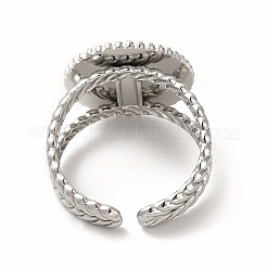Tarnish Resistant 304 Stainless Steel Sun Open Cuff Ring Settings&nbsp;RJEW-B027-24P